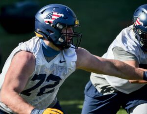 Offensive line shuffle: WVU cross-training to maximize depth this spring